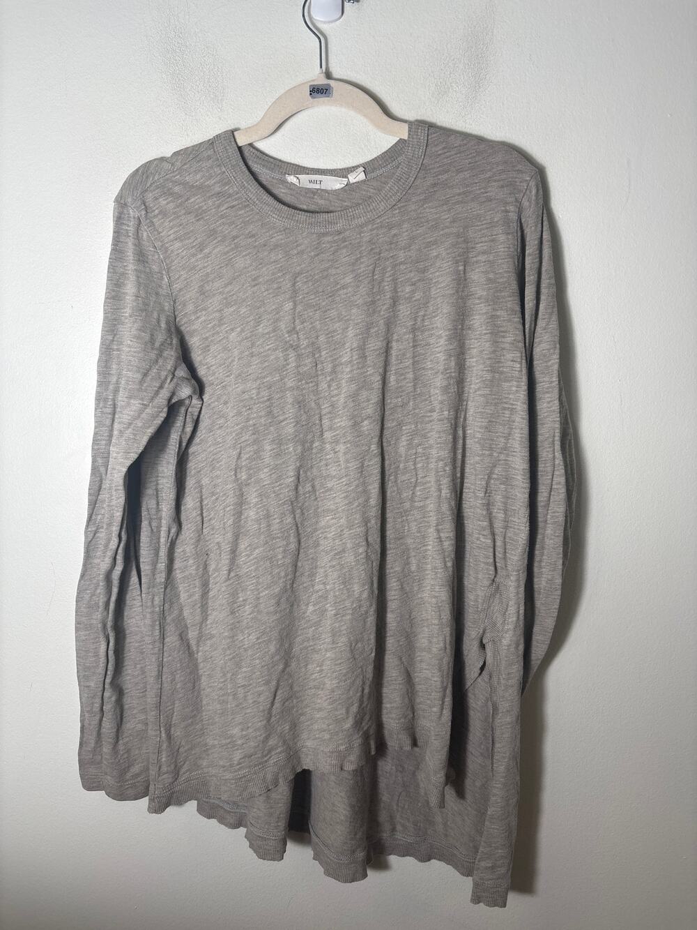 Wilt Heather Gray Long Sleeve Tee Sz L